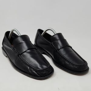 Bally Black Leather Slip-On Loafers